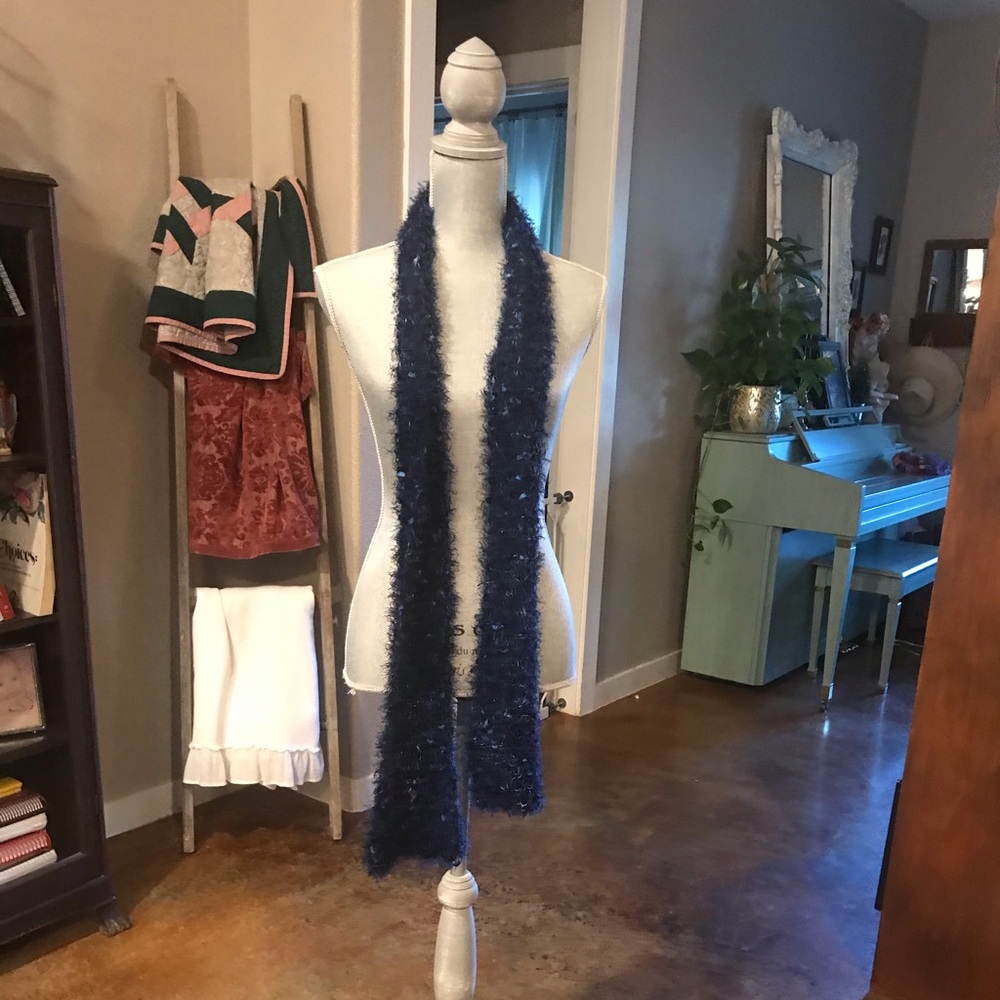 Blue, Knitted Scarf
